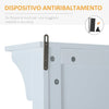 Appendiabiti Attaccapanni da Terra con Specchio Scarpiera 4 Ganci Legno 80x40x170cm Bianco HU7831-226HU7