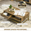 Tavolino 100x59x43 KW4839-368KW4 , soggiorno salotto basso nero bianco marrone grgio design moderno sala moderno alto divano camera legno vetro rotondo