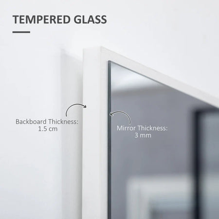 Mobiletto Bagno Pensile con Antine a Specchio, 55x17.5x60cm - Bianco WD8834-344WTWD8