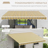 Tenda da Sole per Esterno Avvolgibile a Bracci con Apertura a Manovella, 350x250 cm, Giallo QW6840-174V00YLQW6