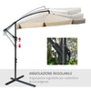 Ombrellone da Giardino Ø2.7x2.7m a Braccio con Tettuccio Regolabile, Marrone Chiaro 84D-161LR