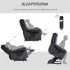 Poltrona Relax Reclinabile a 135°, Massaggiante e Alzapersona con Telecomando, 79x97x103cm, Grigio TR1713-090V90CGJU4