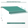 Tenda da Sole per Esterno Avvolgibile a Manovella in Metallo e Alluminio, 4x2.5m, Verde Scuro ED4840-151GNED4
