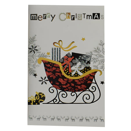 Biglietto di Auguri con decorazione natalizia con busta compresa confezione da 6 pezzi 11,5 x 17 cm