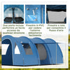 Tenda da Campeggio per 5-6 Persone con 2 Porte, Finestre e Tasche Portaoggetti, 475x315x215 cm, Blu WY4A20-304V00BUWY4
