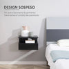 Set da 2 Comodini Sospesi per Camera da Letto con Cassetto e Mensola Superiore in Legno 35x32x22.5cm MN4831-338BKMN4