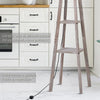 Lampada da Terra in Legno con 3 Ripiani e Paralume in Tessuto, 45x45x148cm, Grigio VB8B31-144VB8
