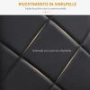 Set di 4 Sedie da Pranzo con Schienale Alto in Finta Pelle e Acciaio, 41x50x97cm, Nero TG1835-835V00BKTG1