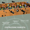 Calcio Balilla Pieghevole in Legno con 6 Aste, 18 Giocatori e Segnapunti, 69x37x70cm TP5A70-059TP5