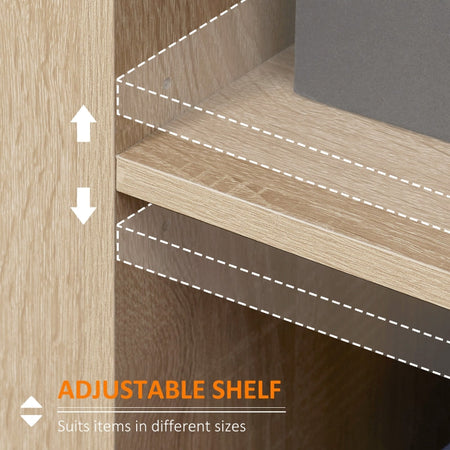 Credenza Moderna Multiuso con Armadietto e Cassetto in Legno 80x30x96.5cm , madia comò mobile F839-384NDA