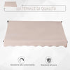 Tenda da Sole 2x1.5 m per Esterno a Rullo con Manovella e Angolazione Regolabile, Beige WD6840-182CWWD6