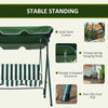 Dondolo da Giardino 3 Posti in Acciaio e Teslin con Tetto Parasole, 172x110x153 cm, Bianco e Verde 84A-054V03GN