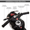 Moto Elettrica per Bambini 3-5 Anni Max. 25kg con Luci, Musica, Batteria 6V e Velocità 3km/h, 86cmx42cmx52cm Nera DF4370-103V90BKDF4