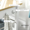 Carrello Cucina con Cassetto Armadietto e Scaffale, Carrellino Portavivande con Piano in Bambù e 4 Ruote, Bianco TY8801-215TY8