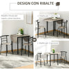 Set da Pranzo 3 Pezzi con 2 Sedie e 1 Tavolo da Pranzo Ovale in MDF e Acciaio per Spazi Limitati UH7835-644UH7