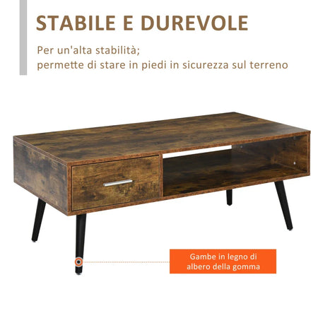 Set 2 x Tavolino Salvaspazio in Stile Industriale Legno MDF e Metallo Marrone e Nero CF9839-082CF9 , soggiorno salotto basso bianco grgio design moderno sala moderno alto divano camera vetro rotondo