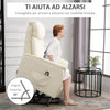 Poltrona Relax Reclinabile, Poltrona Alzapersone Elettrica con Telecomando e Poggiapiedi Integrato, 80x94x104cm Crema RE3713-067V91CWRE3