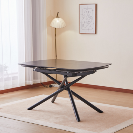 Tavolo "Canopus" con sistema ad apertura rotante, design moderno, 130/190 x 90 x h 76 cm