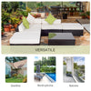 Mobili da Giardino in Rattan PE con Divano Angolare e Pouf con Cuscini telaio Set da 18 Pezzi, Marrone  100110-027BN