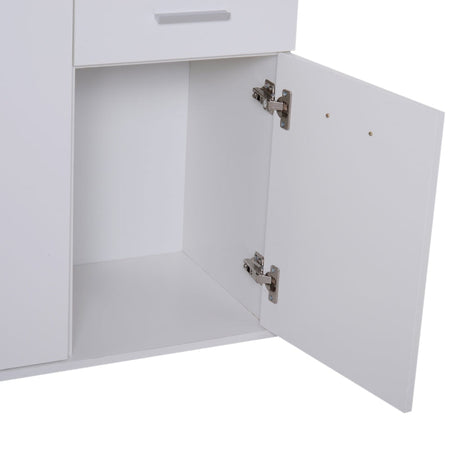 credenza bianca madia mobile tv bianco Armadietto da Ufficio studio 3 Armadietti 2 Cassetti Legno 106x35x76cm buffet comò cucina soggiorno F837-003A