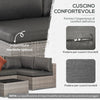 Set Salotto da Esterni 4 Pezzi con 3 Divani e 1 Tavolino da Caffè, in Rattan PE, Cuscini Inclusi 860-221