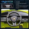 Lamborghini Macchina Elettrica per Bambini 12V con Fari e Musica, Telecomando e Velocità 3-5km/h, Età 3-5 Anni, 108x62x40cm, Verde NB9370-171V90GNNB9