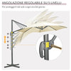 Ombrellone da Giardino Decentrato 3x2.5 m con Angolazione Regolabile e Girevole a 360°, Crema 84D-052V00CW