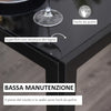 Set 5 Pezzi con 1 Tavolo e 4 Sedie per Cucina o Sala da Pranzo in Finta Pelle, Metallo e Vetro Temperato, Nero TR2835-255BKTR2