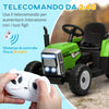 Trattore Elettrico per Bambini 3-6 Anni con Rimorchio Rimovibile, Batteria 12V e Telecomando, Verde RG1370-281V90GNRG1
