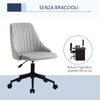 Sedia da Ufficio in Velluto Grigio con Altezza Regolabile, Sedia Ergonomica Girevole a 360° e Ruote, 50x58x77-87cm JH1921-488GYHJ1