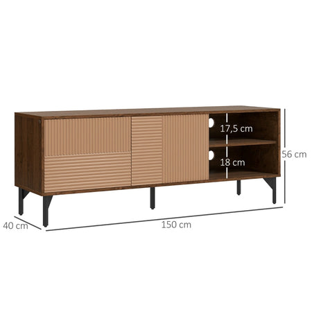 Mobile Porta TV fino 65"  150x40x57cm Marrone F839-665V80CFA , soggiorno salotto nero bianco marrone grigio alto basso cassetti design da terra parete grande tavolino ingresso moderno muro parete attrezzata sala