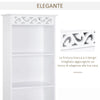 Mobiletto del Bagno a Torre 3 Ripiani Regolabili su 3 Livelli e 1 Ampio Armadietto Inferiore Manopole sull'Anta MDF Bianco 40x23x160cm ED6834-198ED6