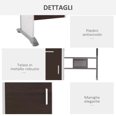 Scrivania per Computer Porta PC, Scrivania per Cameretta e Ufficio con Cassetto Legno 100x52x75 cm CQ4920-019CQ4