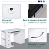 Scrivania per PC Ergonomica con Mensole, Armadietto, Cassetto e Piano Tastiera Estraibile, Bianca, 120x60x74cm ZQ1920-012V01WTZQ1