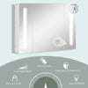 Armadietto Specchiera da Bagno con 3 Armadietti, 3 Ripiani e Luce LED, 90x15x65 cm, Bianco UJ2834-416WTUJ2