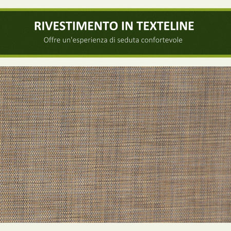 Dondolo da Giardino a 3 Posti con Tettuccio Regolabile e Tasche Portaoggetti Marrone 196x128x172cm 84A-110V01