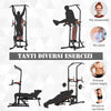 Postazione Pieghevole e Multiuso per Allenamento in Acciaio con Barra Trazioni e Sedia Romana, 92 x 178 x 200-236cm ZC7A91-092RDZC7
