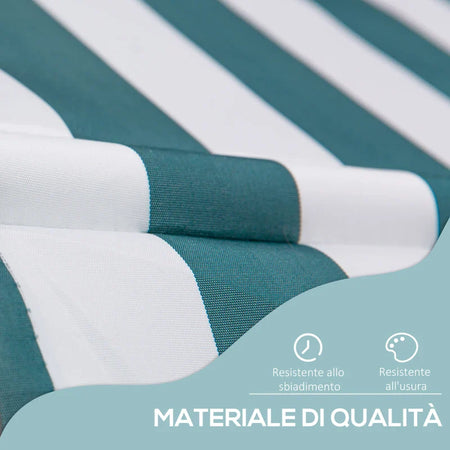 Tenda da Sole da Esterno 2x1.5m a Rullo con Manovella, Altezza e Angolazione Regolabile, Bianco e Verde ZA4840-182MX