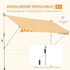 Tenda da Sole a Bracci 3x1.5m con Manovella e Struttura Telescopica, Giallo e Bianco QS1840-183YLQS1