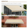 Tenda da Sole per Esterno a Bracci Avvolgibile con Apertura a Manovella, 360x250 cm, Crema BV5840-175V00CWBV5