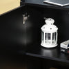 F838-077BKA madia soggiorno salotto nero lucido legno laminato ufficio studio design con 4 ante 2 cassetti