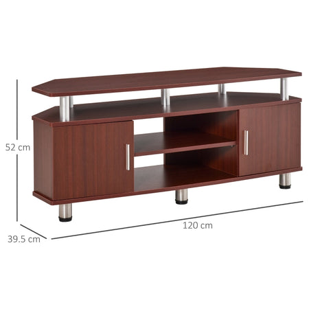 Mobile Porta TV in legno e Acciaio Inox Marrone 120x40x52cm F833-324BNA , soggiorno salotto nero bianco marrone alto basso grigio cassetti design da terra parete grande tavolino ingresso moderno muro parete attrezzata sala