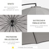 Ombrellone Decentrato da Giardino 3x2.6 m a 18 Stecche con Base a Croce, Grigio 84D-118GY