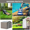 casetta utensili attrezzi esterno giardino casa armadio capanno box deposito 277x195x192cm, Grigia KT4845-031GYKT4