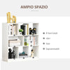 Mobile Libreria Portaoggetti a 3 Livelli e 8 Ripiani Totali, in MDF, 97.5x30x100 cm, Bianco NH3838-098WTNH3