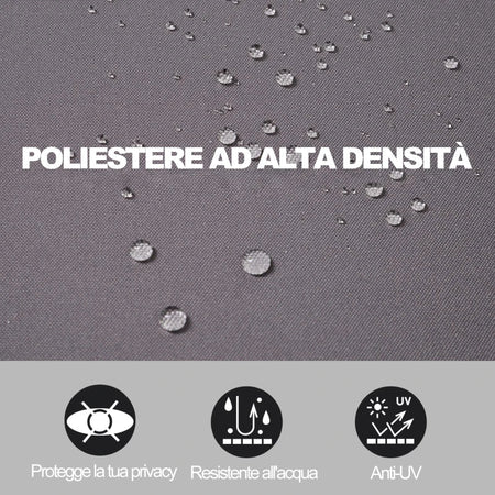 Tenda da Sole Laterale e Avvolgibile (3x1.6m) in Alluminio e Poliestere Imperemabile Anti-UV, per Vento/Privacy BG8840-210BG8