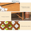 Panchina da Giardino in Legno di Abete con Arco Decorativo per Piante e Vasi, 160x50x198 cm, Marrone 84G-002V00BN