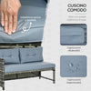 Salotto da Giardino con Divanetto, Chaise Longue e Tavolino in Rattan PE con Cuscini, Grigio 860-121V00GY