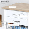 Carrello da Cucina con Ruote, Mobile da Cucina Salvaspazio in Legno Massiccio: 3 Cassetti, 3 Cestelli, 2 Portaspezie, 2 Ripiani, 92x37x82 cm UY5801-158UY5