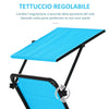 Sedia Sdraio da Esterno Pieghevole con Tettuccio e Rivestimento Imbottito in Gommapiuma, Lettino Prendisole da Giardino con Schienale Regolabile 66x164x81cm Blu 84B-591BU